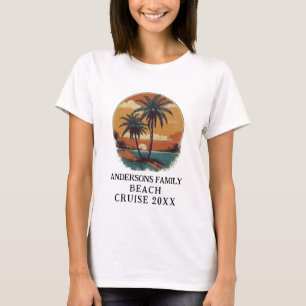 Beach Vacation Tropical Palm Tree Family Reunion   T-Shirt