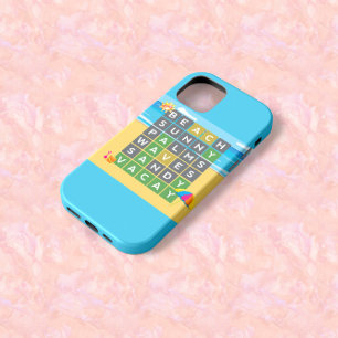 Beach Vacation Word Puzzle Theme iPhone 13 Case