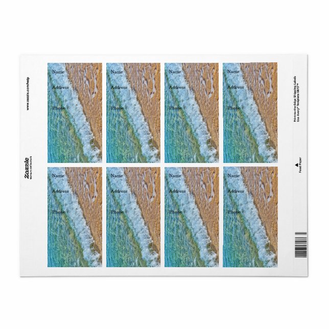 Beach vacations label (Full Sheet)