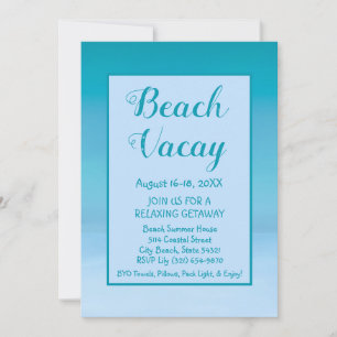 Beach Vacay Getaway Vacation Invitation