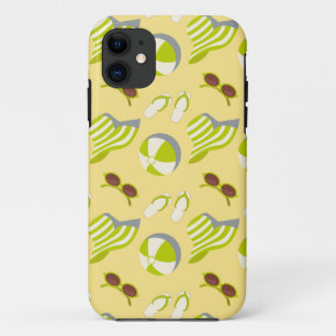 Beach vacay pattern with sunglasses and sun hat Case-Mate iPhone case