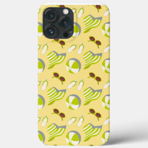Beach vacay pattern with sunglasses and sun hat iPhone 13 pro max case