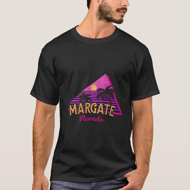 Beach Vaporwave Vacation Souvenir Margate T-Shirt (Front)