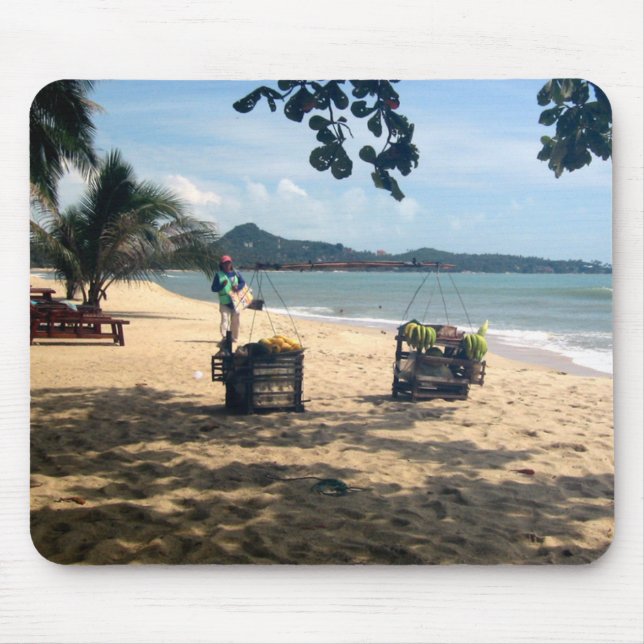 Beach Vendings ... Lamai Beach, Koh Samui Island Mouse Pad (Front)