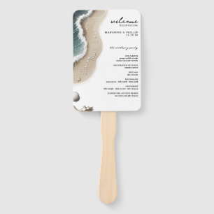 Beach Vibe Ceremony Program Hand Fan