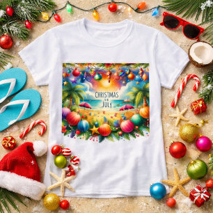 Beach Vibe Christmas In July T-Shirt