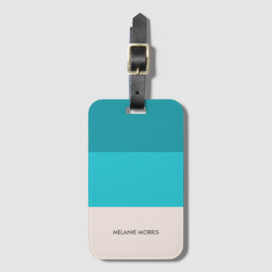 Beach Vibe Colorblock Blue Monogram Luggage Tag