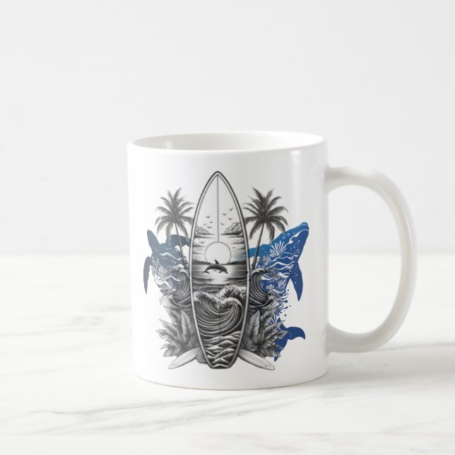 BEACH VIBE OCEAN VIBE TURTLE MUG (Right)