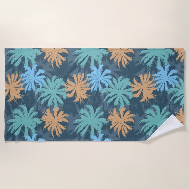 Beach Vibe Palm Tree Beach Towel (Front)