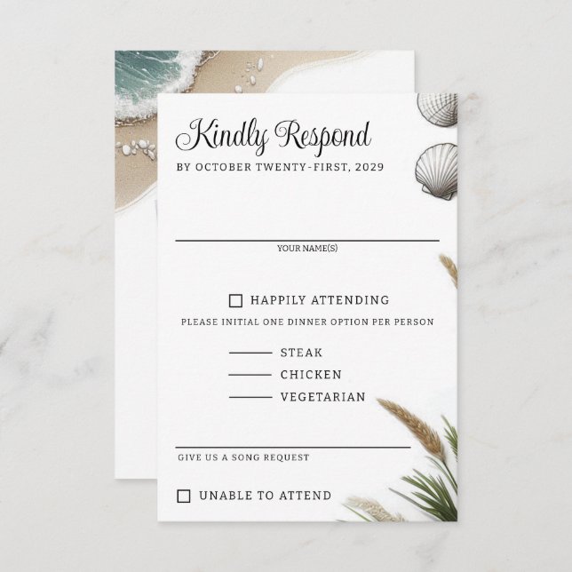 Beach Vibe RSVP Card (Front/Back)