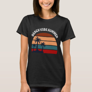 Beach Vibe Summer Women's Palm Tree Sunset T-Shirt