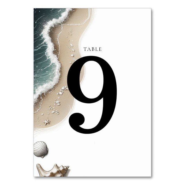 Beach Vibe Table Number (Front)