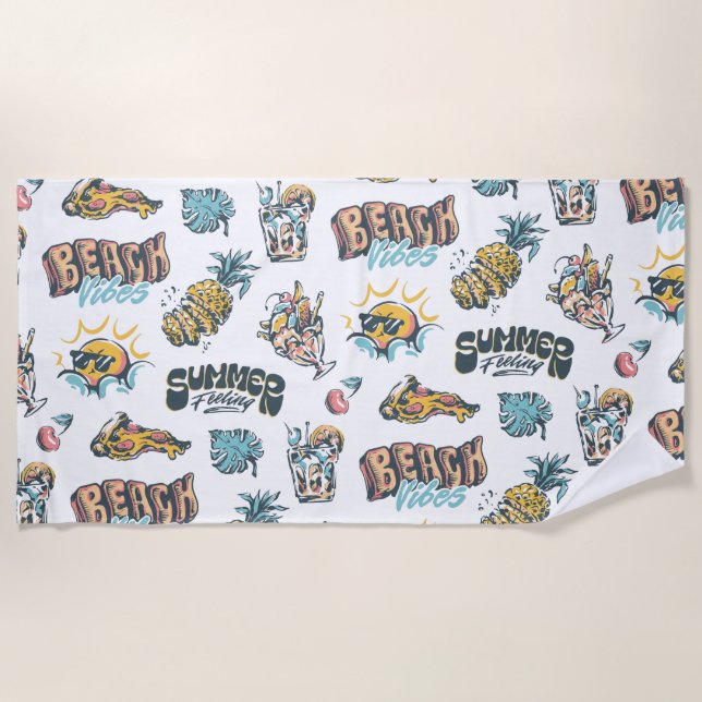 Beach Vibes Beach Towel (Front)