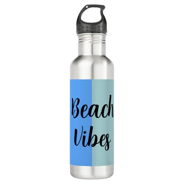 Beach Vibes, Blue Stripes 710 Ml Water Bottle (Front)