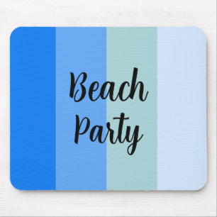 Beach Vibes, Blue Stripes Mouse Pad