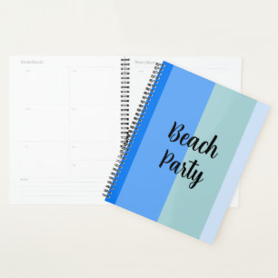 Beach Vibes, Blue Stripes Planner
