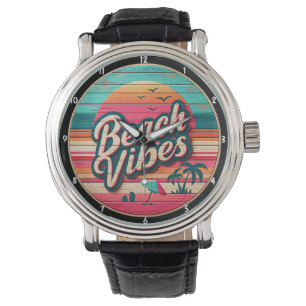 Beach Vibes Design and Tropical Sunset Watch