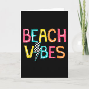Beach Vibes Hello Summer Vacation Girl Women Teen  Card