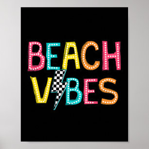 Beach Vibes Hello Summer Vacation Girl Women Teen Poster