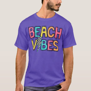 Beach Vibes Hello Summer Vacation Girl Women Teen T-Shirt