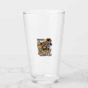Beach Vibes Highland Cow Summer Vector Art_1 Glass
