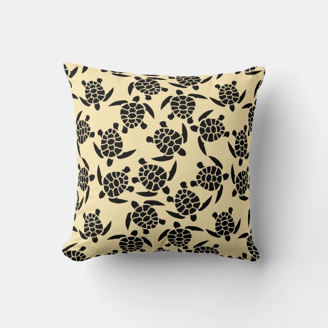 Beach Vibes Motif | Sea Turtle Pattern Cushion (Front)