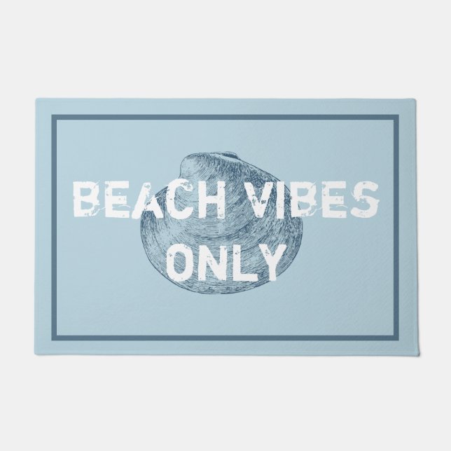 Beach Vibes Only Distressed Font   Doormat (Front)