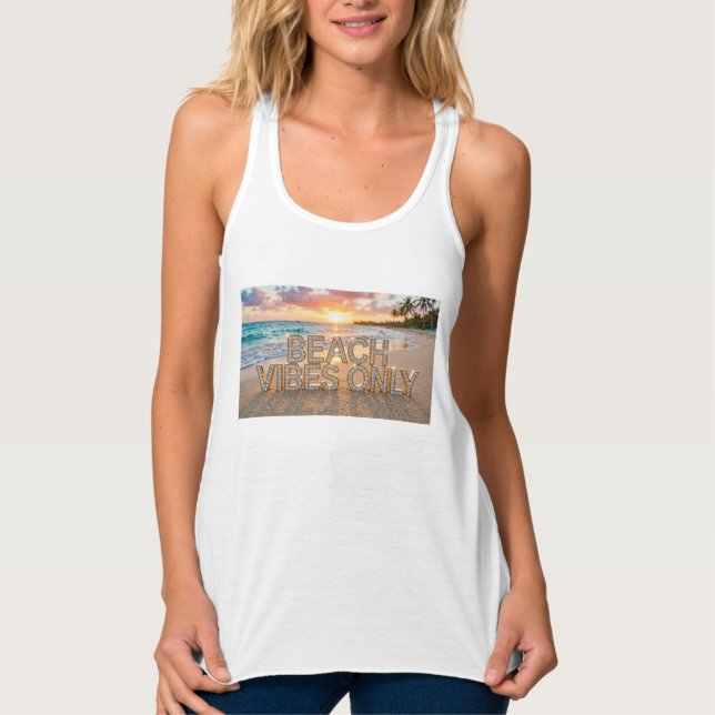 Beach Vibes Only T-Shirt Singlet (Front)