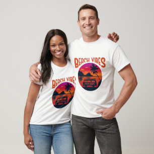 Beach Vibes   Palm Beach Sunset Surf Van Graphic T-Shirt