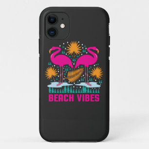 Beach Vibes Pink Flamingos Design Case-Mate iPhone Case