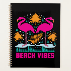 Beach Vibes Pink Flamingos Design Planner