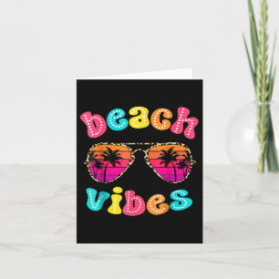Beach Vibes Summer Sungles Retro Cute Girl Women K Card
