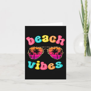Beach Vibes Summer Sungles Retro Cute Girl Women K Card