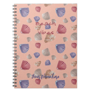 Beach Vibes text and personal name Notebook