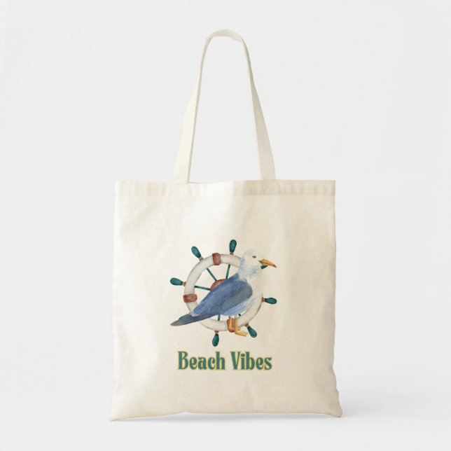 beach vibes tote bag (Front)