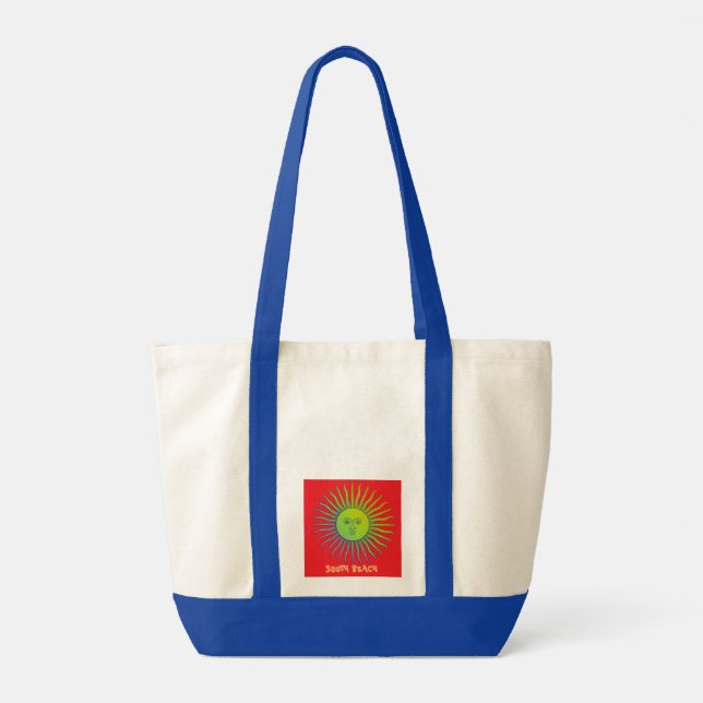Beach Vibes Tote with Custom Name & Sun Logo Bag (Back)