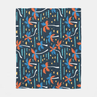 Beach Vibes: Vintage Hawaiian Elegance. Fleece Blanket