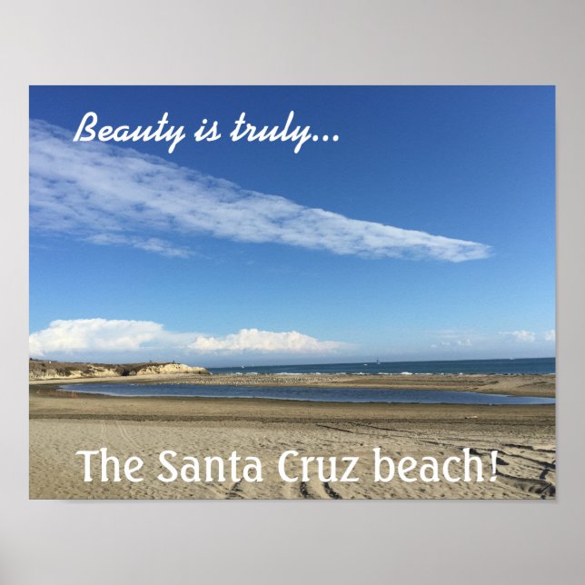 Beach view at the Santa Cruz Boardwalk Poster (Front)