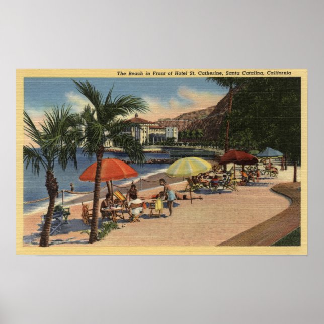 Beach View in Front of Hotel St. Catherine Poster (Front)