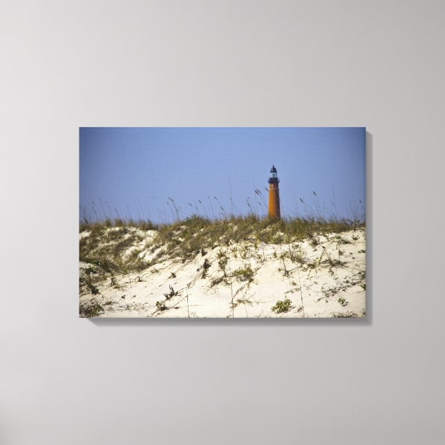 Beach View of Ponce Inlet Lighthouse Wrapped Canva Canvas Print (Front)