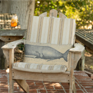 Beach Vintage Whale Patio Porch Pool Lumbar Cushion