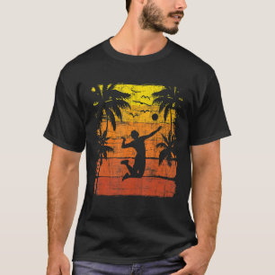 Beach Volleyball 70s Vintage Sunset Players Sett T-Shirt
