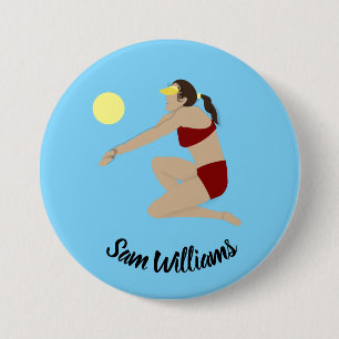 Beach Volleyball 7.5 Cm Round Badge