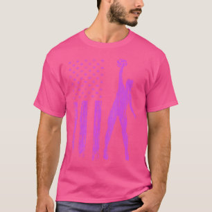 Beach Volleyball American Flag Volleyball Flag T-Shirt
