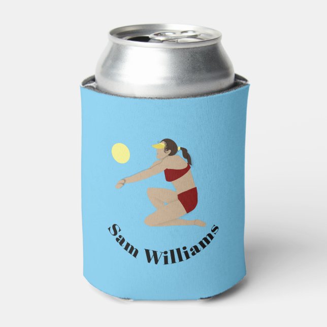 Beach Volleyball Can Cooler (Can Front)