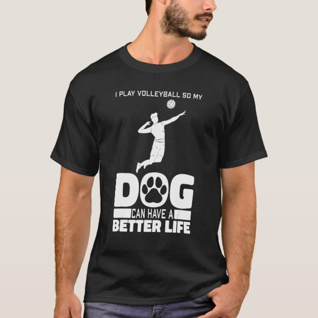 Beach Volleyball Dog Vball - Volleyball T-Shirt (Front)