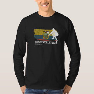 Beach Volleyball Ecuador Flag Love Volleyball Play T-Shirt