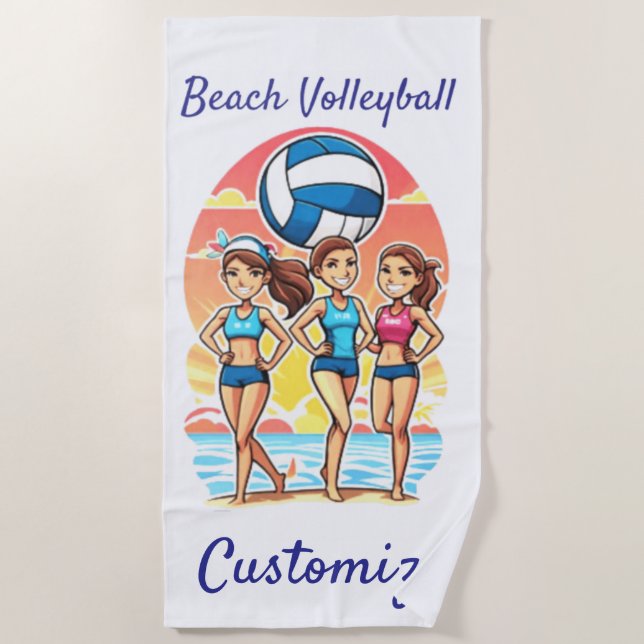 Beach Volleyball Girls Thunder_Cove Beach Towel (Front)