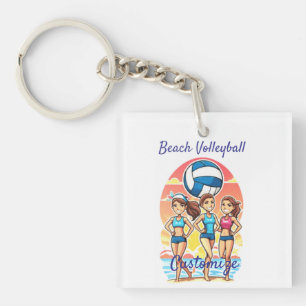 Beach Volleyball Girls Thunder_Cove Key Ring