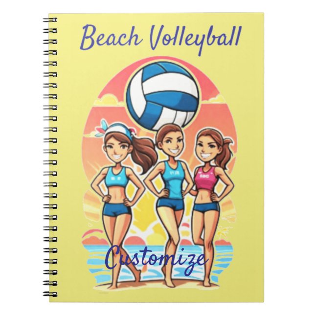 Beach Volleyball Girls Thunder_Cove Notebook (Front)